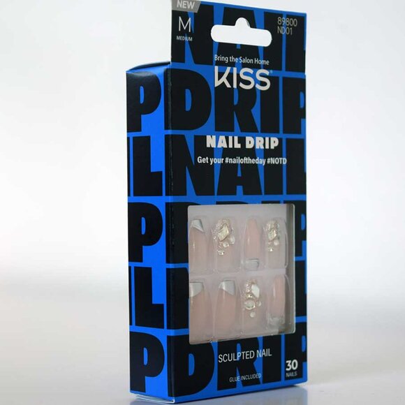 Big Drip Nails Medium Length. Stunning Wedding Nails for Brides. - Picture 10 of 11